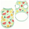 Pet Dog Vest Watermelon Strawberry Fruit Print Comfortable Sleeveless Shirt for Small Medium Dogs Sweet Theme Daily Wear