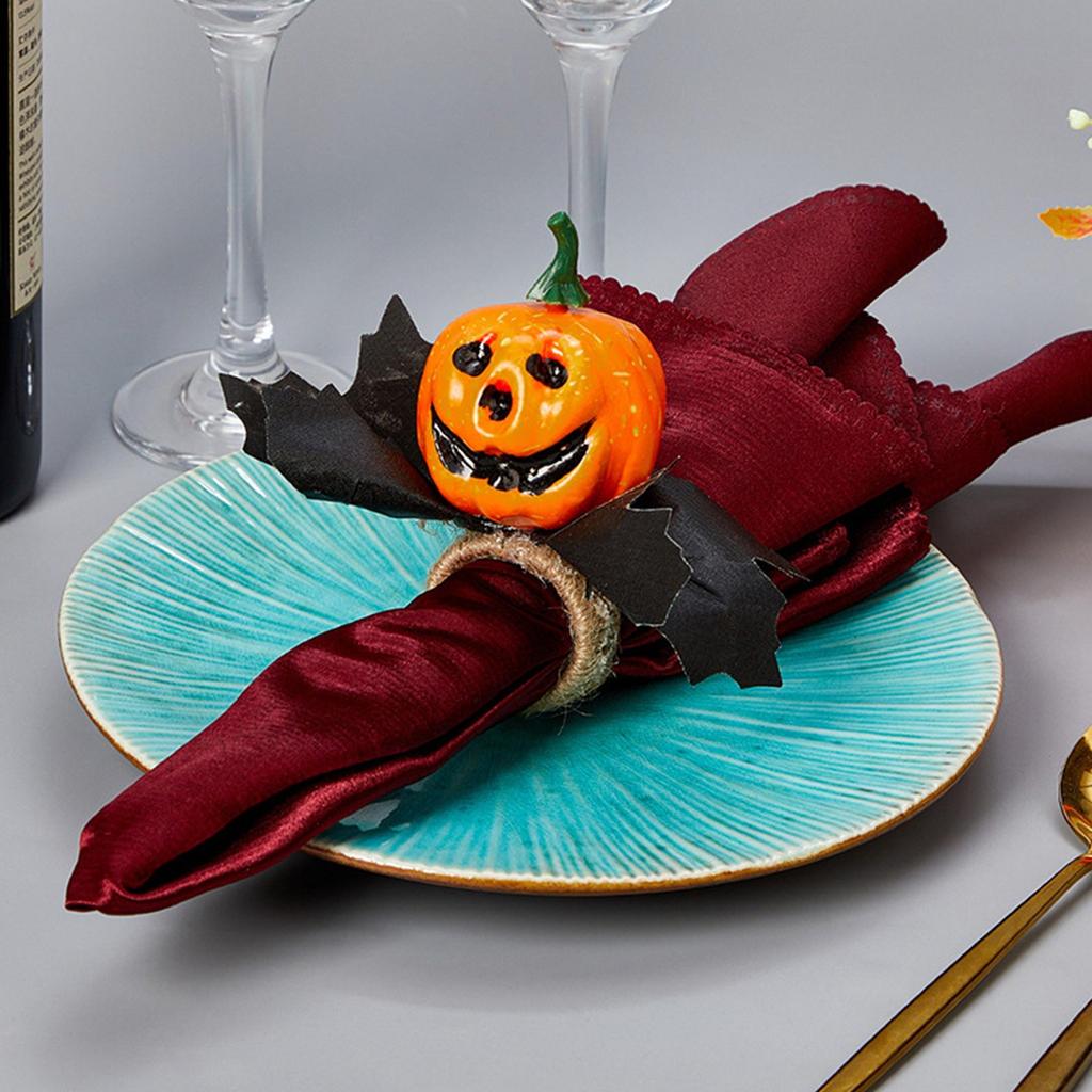 Halloween Napkin Rings, Maple Napkin Holders Fall Decorative Napkin Grommets For Thanksgiving Halloween Table Decorations