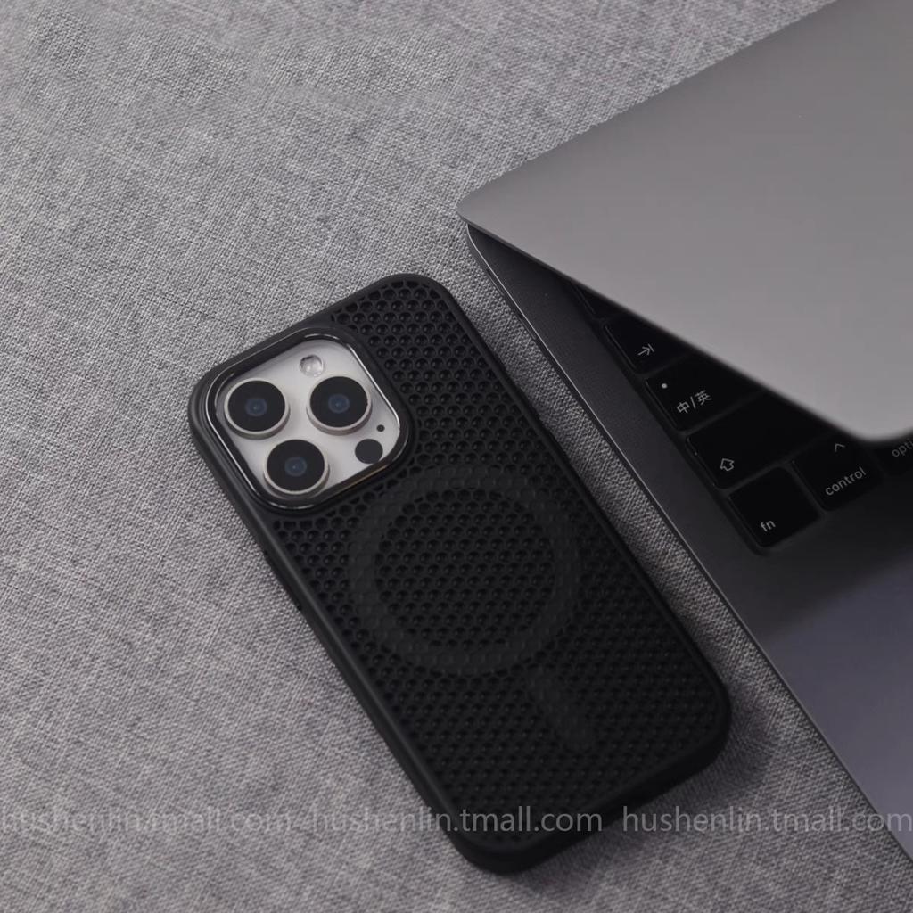 Magsafe magnetic suction honeycomb heat dissipation is suitable for iPhone16promax frame bracket Apple 14 mobile phone case 15.