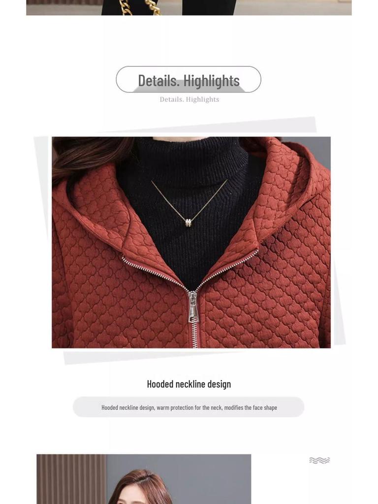 2025 Women's Winter Hooded Cotton Jacket: Stylish & Versatile Maternity Wear for Middle-Aged Temperament