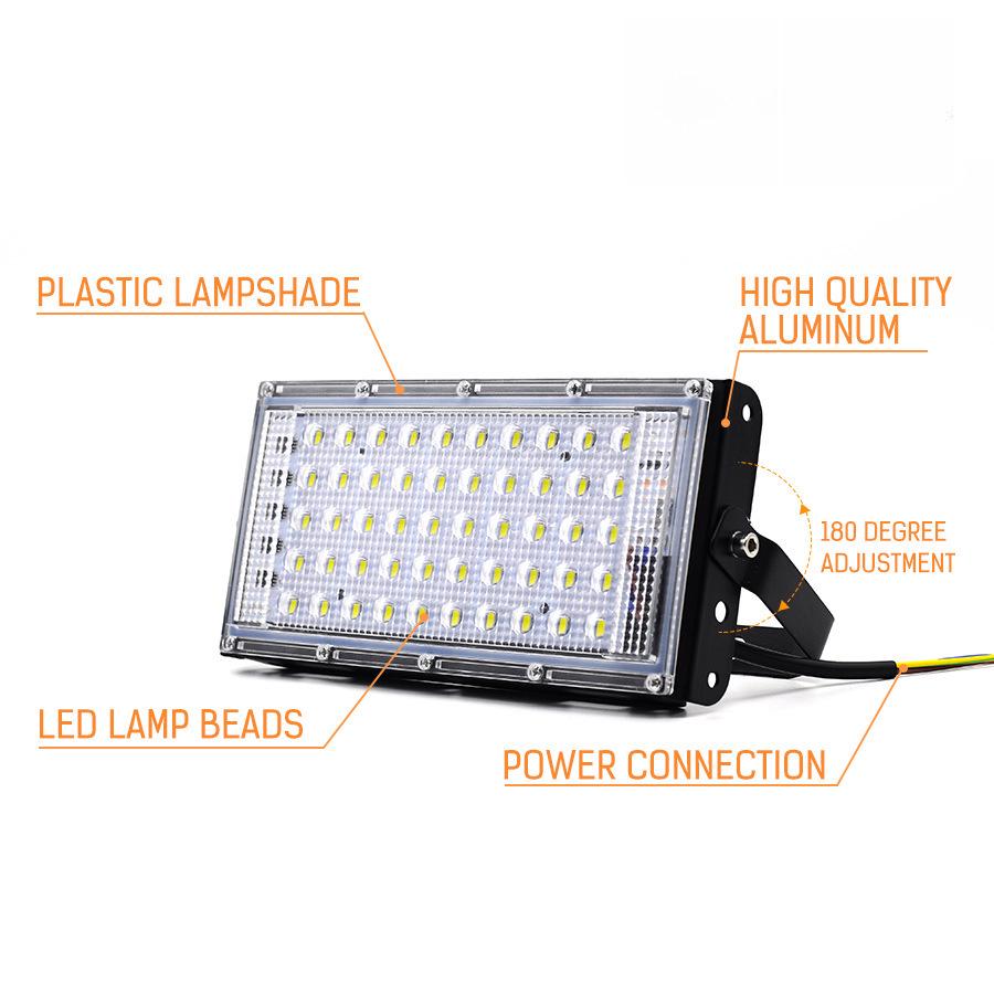 50W/100W LED Floodlight: Outdoor Waterproof Super Bright Projection Lamp for Construction Sites and Stadiums