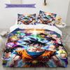Dragon Ball 3-Piece Bedding Set Soft Microfiber Duvet Cover with Pillowcases HD Print for Bedroom Home Decor All Season