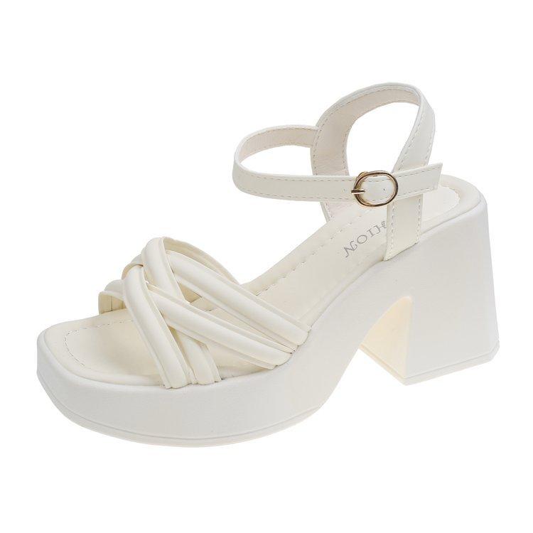 

Summer Casual Waterproof Women s Sandals Fashionable Increased Heel Platform Wedges Stylish Roman Loafers for Women 40 бежевий