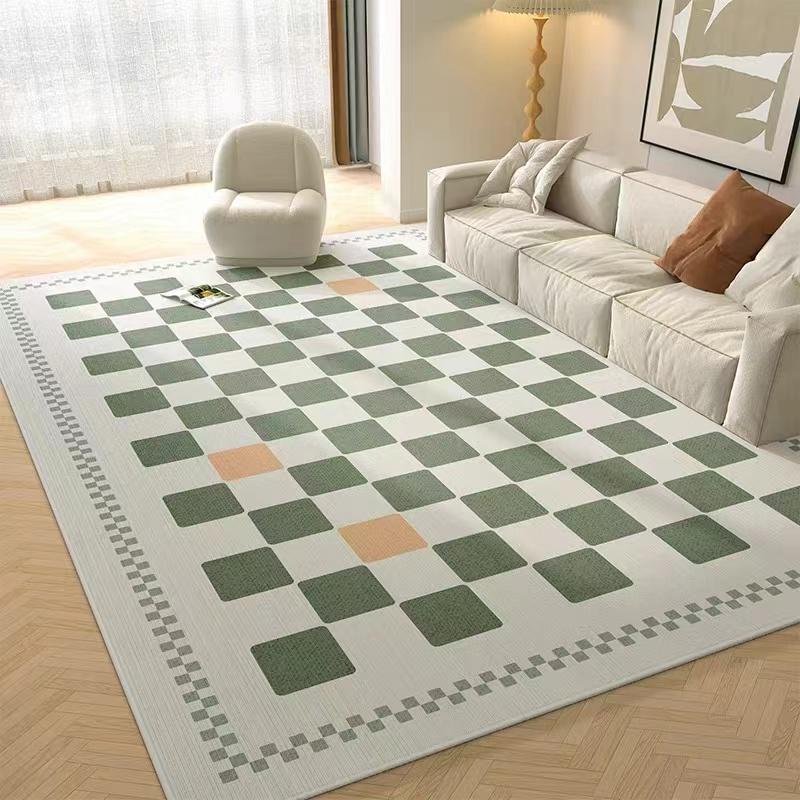 

Nordic Simple Crystal Velvet Carpet Fresh Lattice Design for Bedroom Sofa Coffee Table Large Area Home Mat Soft Comfortable 1200MMx1600MM
