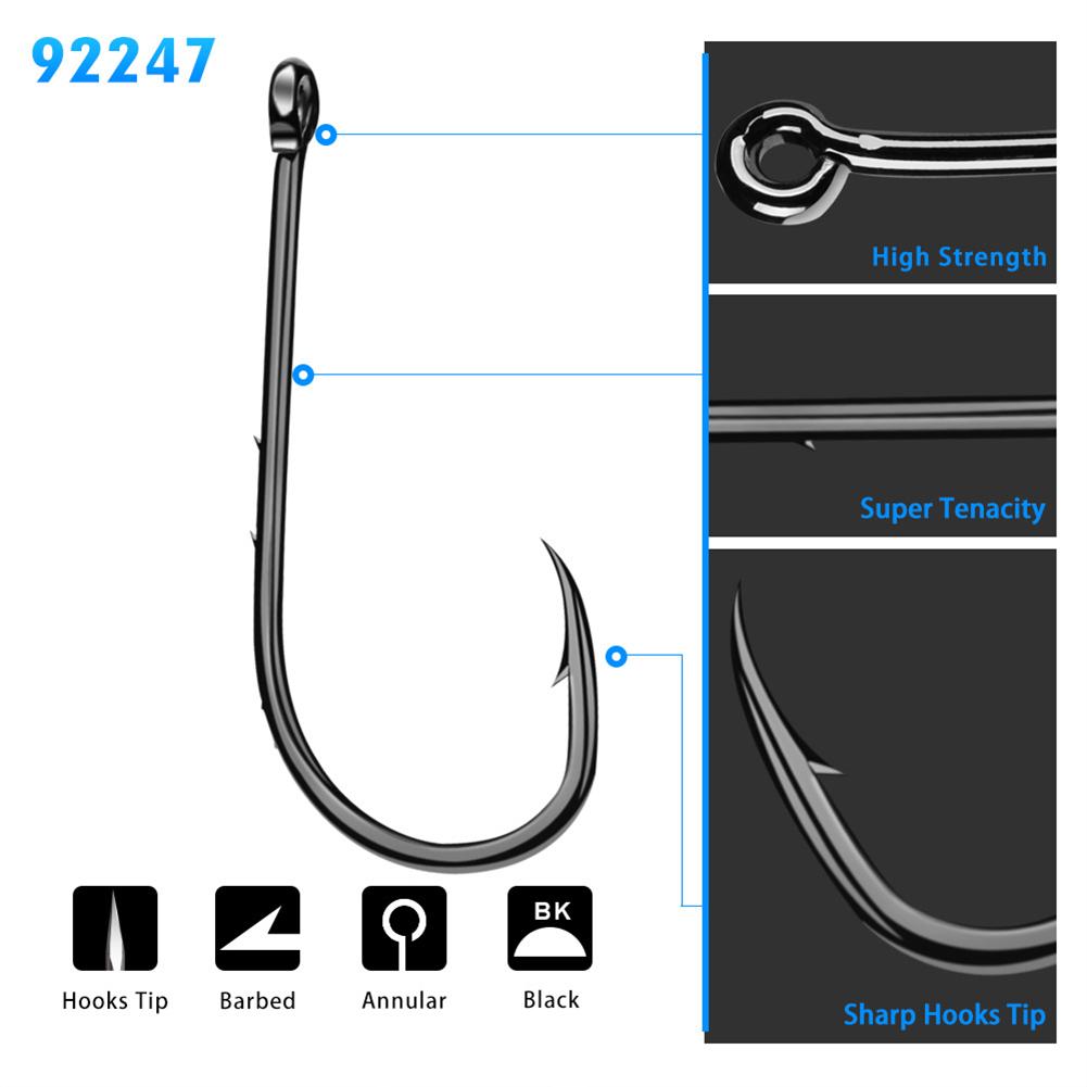 100pcs High Carbon Steel 1#-6/0# Fishing  Hook Single Barbed Hook Fishing Accessories