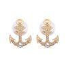 25C Early Spring Anchor Decorated Earrings Women Earrings Gold AB-25C-060