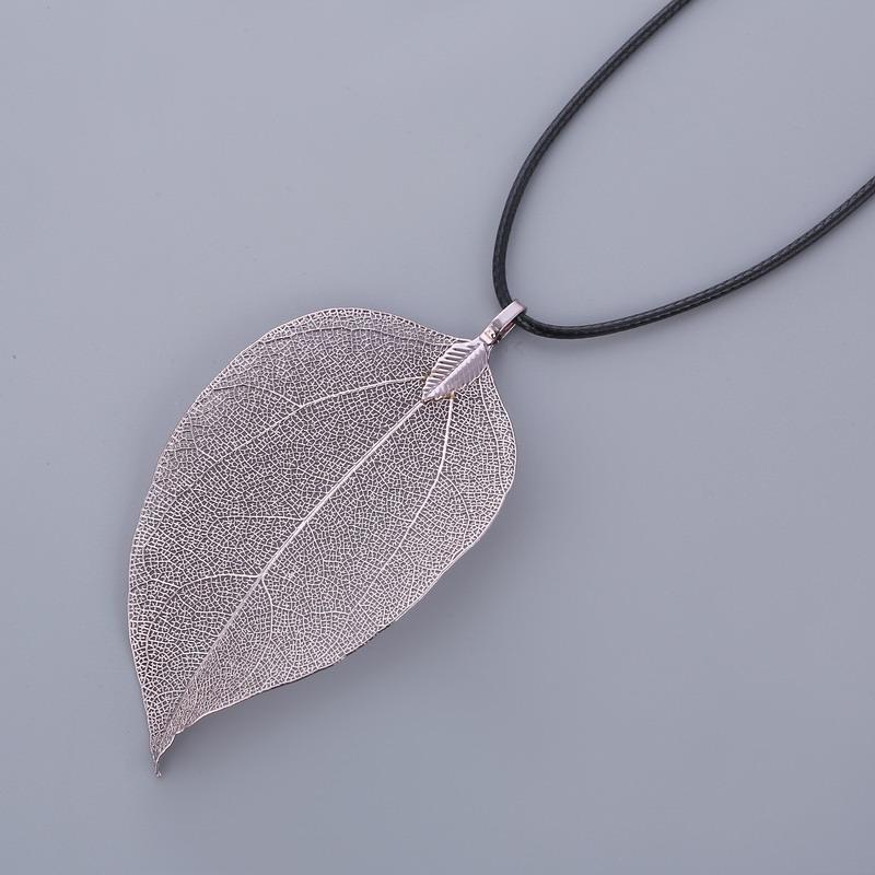 Mode Einzigartig Natürlich Echter Blatt Choker Anhänger Halskette Für Frauen Echte Blattform Filigran Hochzeit Halskette Schmuck Geschenk