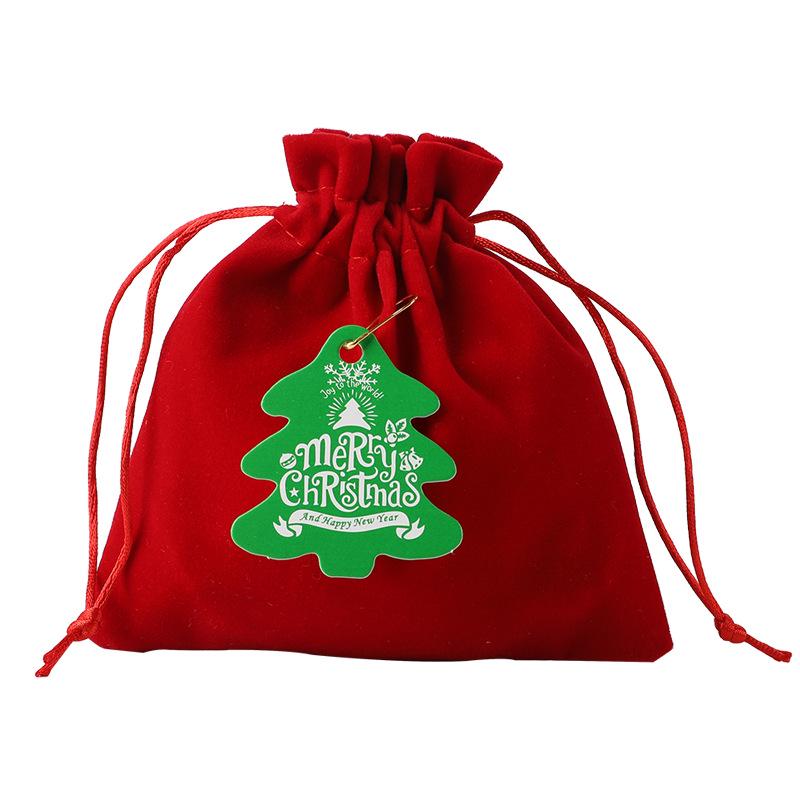Christmas Flannel Gift Bag: Red Drawstring Bag for Candy, Peace Fruit, and Wedding Favors