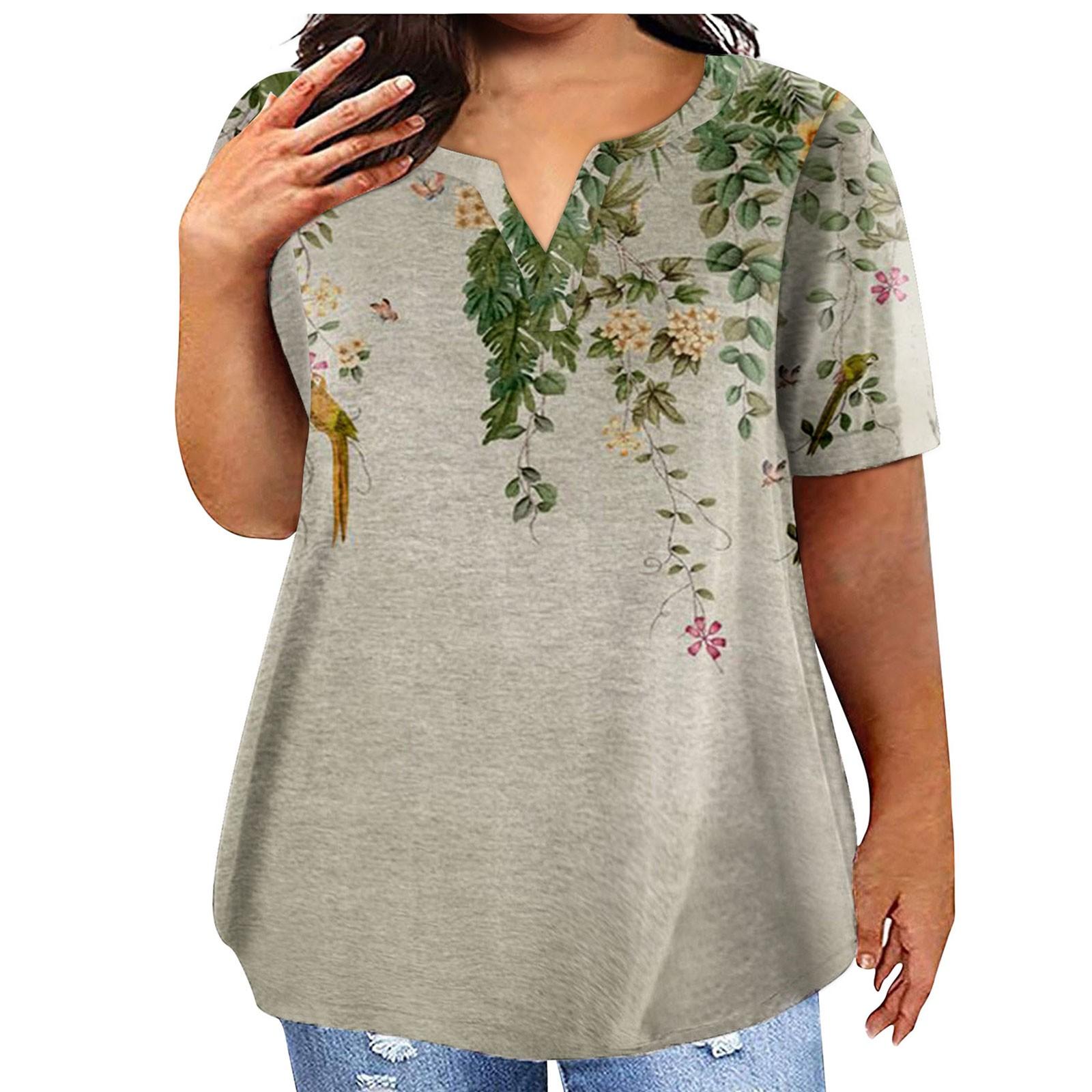 

Модная женская повседневная футболка больших размеров с коротким рукавом и круглым вырезом с карманами XL хаки