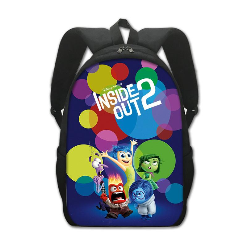 Adorable Inside Out 2 Cartoon Backpack For Kids Spacious Polyester School Bag