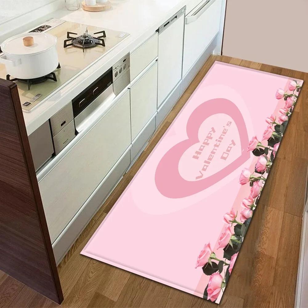Romantisches Liebesmuster Hausküche Bodenmatte Türdekoration Bodenmatte