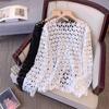 DIMANAF 2025 New Women Summer Hollow Out T-Shirt Basic Lace Fashion Tops Lace Tees Casual Loose Tees