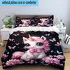 Magical Unicorn Fantasy 3pcs Bedding,Including 1pc Duvet Cover And 2pcs Pillowcases Perfect for Christmas,Ideal for Bedroom, Dormitory