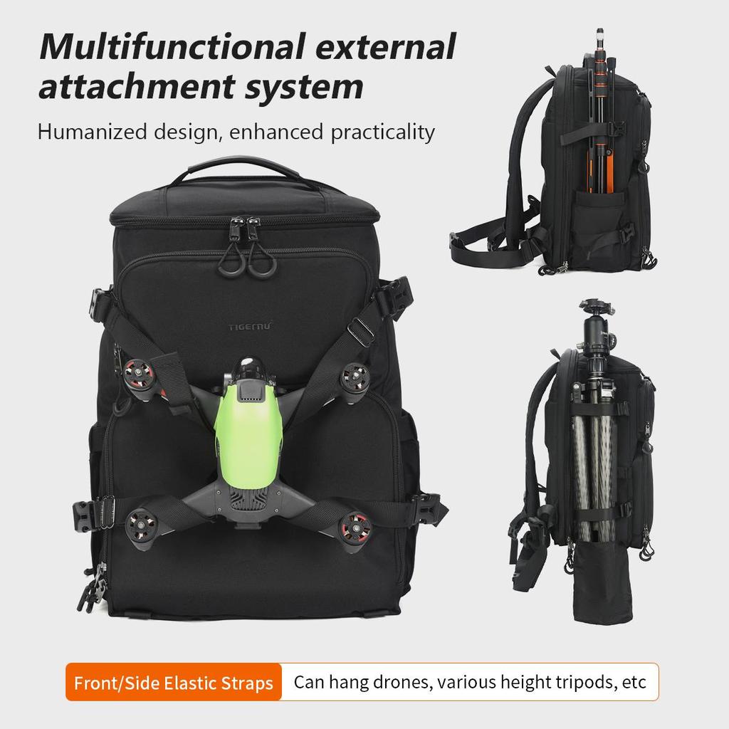 Tigernu Mochila masculina com câmera, mochila para laptop de 15,6 polegadas, pacote de drone, capa à prova d'água, mochila de viagem
