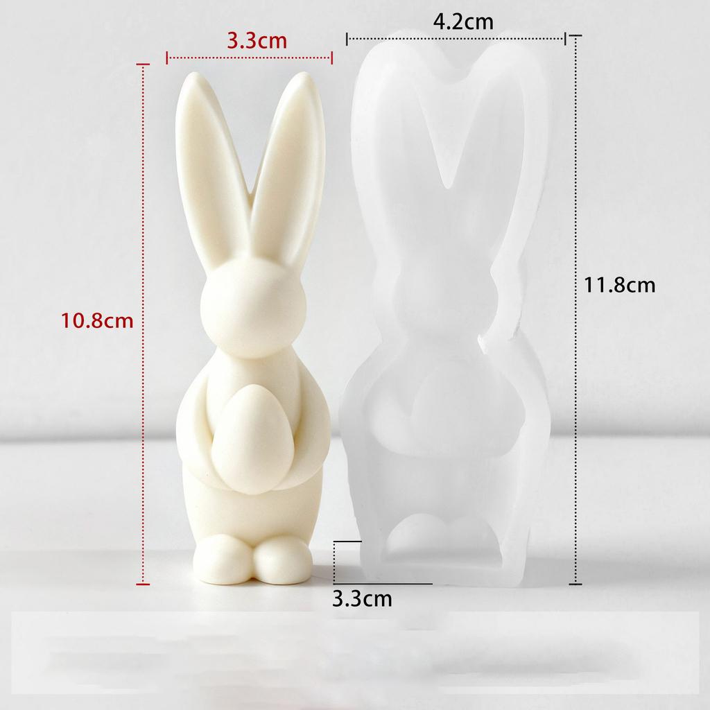 DIY Easter Bunny Egg Silicone Candle Mold Handmade Aroma Gypsum Epoxy Resin Form Mold Soap Candle Making Supplies