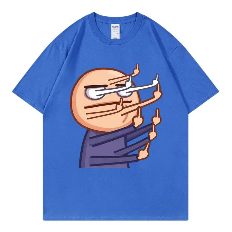 Funny Middle Finger Animated Meme T Shirt Unisex Unisex Clothing Cartoon Fashion Tshirts Summer Casual Loose Short Sleeve Tshirt