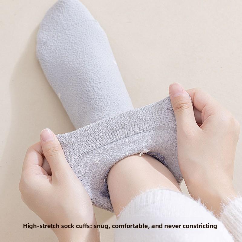 Winter and Autumn Thick and Warm Half-Size Fleece Women's Non-Loose-Material Mid-Calf Stockings Postpartum At-home Maternity Stockings