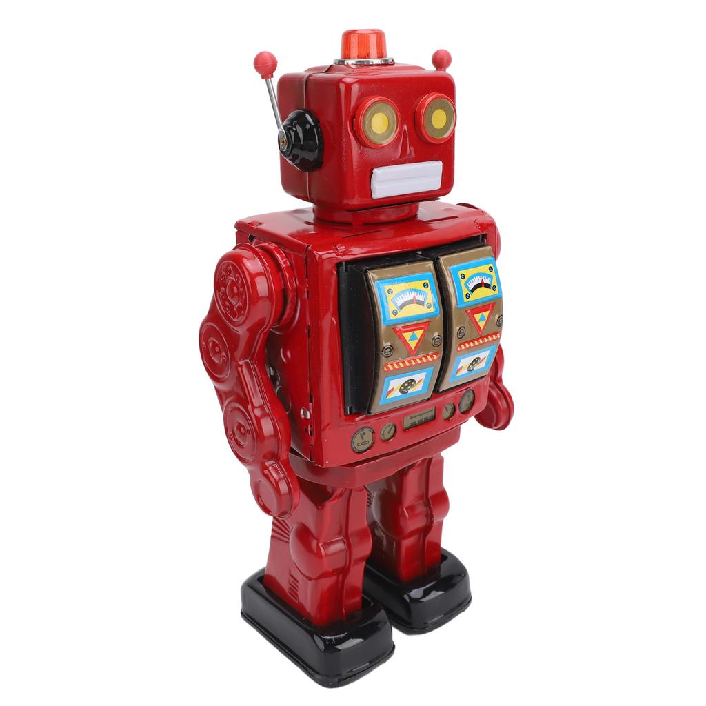 Electric Robot Toys Multipurpose Simulation Innovative 360 Degree Rotation Electric Walking Robot Tin Toy for Kids Presents Collection Red