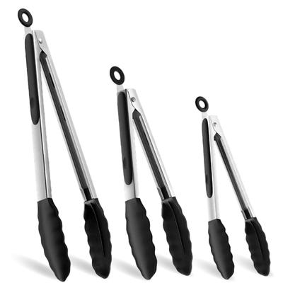 Le Pumo Silicone 3 for Kitchen Cooking Dishwasher Safe Tongs, Sizes, Pasta, Camping, Utensils, Tools,