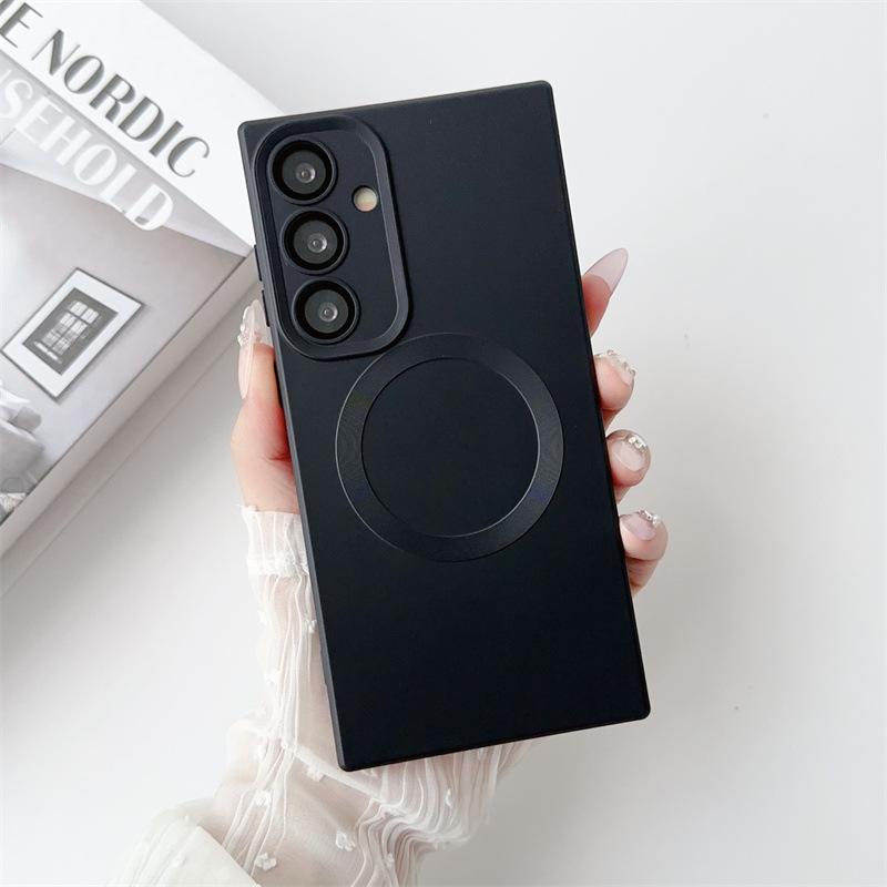 Samsung S24 Plus Silicone Square Case: Magnetic, Solid Color Protective Cover for S23 Ultra & S22/21.