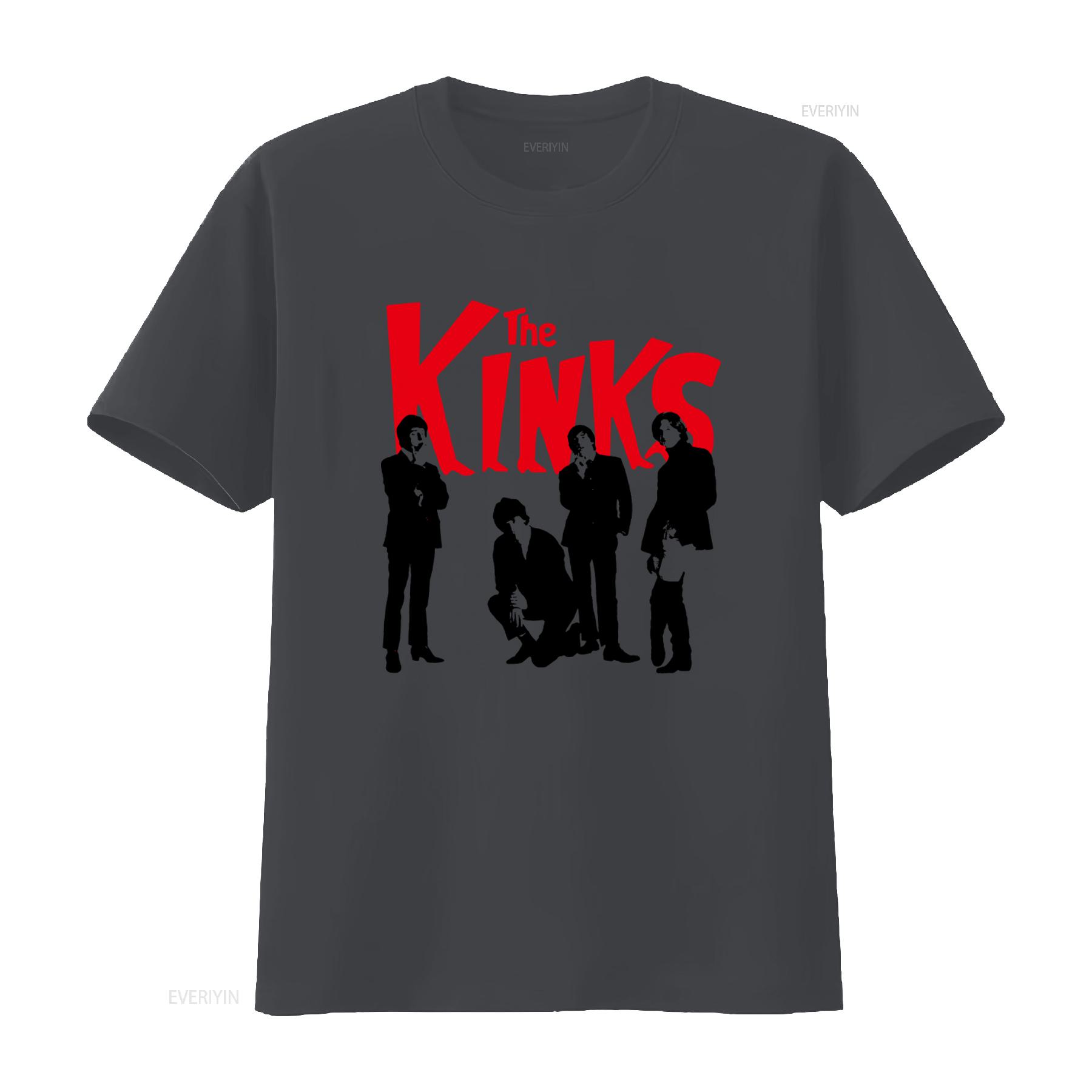 

The Kinks Band Print T Shirt Rock Music Fans Casual vintage Washed Unisex Slightly Stretched Versatile homme Stylish 4XL