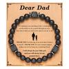 Fathers Day Gifts Mens Beaded Bracelet with Love Card Natural Stone Beaded Bracelet Lava Rock Bracelet Dad Birthday Gifts Ideas