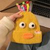 Hässliche Fischmütze Damen Herbst- und Winter-Wollmütze lässt ein kleines Gesicht sehen und hält warm Strickmütze süß hässlich süß lustig Ohrenmütze