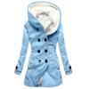 Women's Winter Coat Warm Shaggy Down Hooded Button Down Coat Jacket