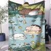 Crayon Shinchan Japanischer Anime Kawaii Kleine Decke Weich Bequem Ganzjahres-Hautfreundlich Bett Schlafsal Sofa Camping Geschenk