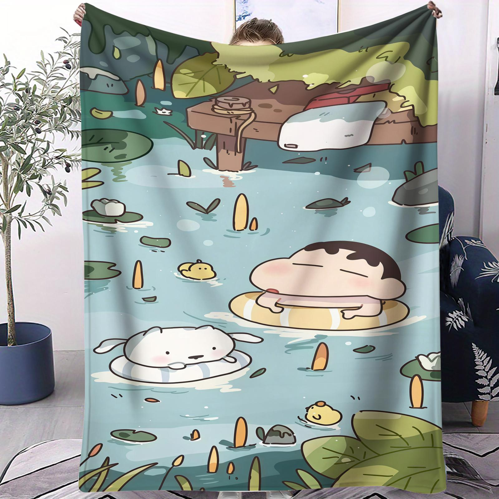 

Crayon Shinchan Japanese Anime Kawaii Small Cover Blanket Soft Comfortable All Season Skin Friendly Bed Dorm Sofa Camping Gift 70x100cm