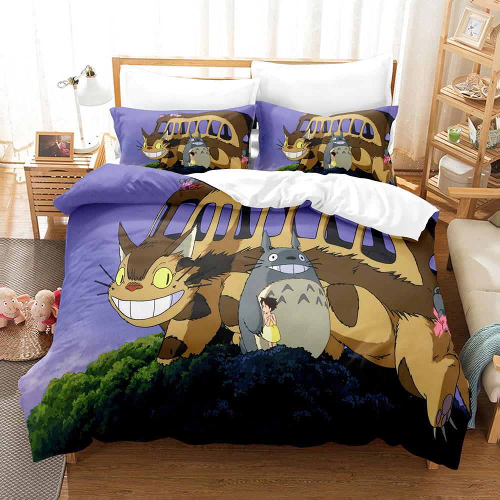 Cute Cartoon Chinchilla 3D Digital Printing Quilt Cover Pillowcase Bedding Three-Piece Batch