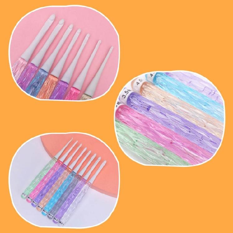 8Pcs 2.5mm-6.0mm Ergonomic Crochet Hook Set Crochet Needle for Beginner Hobbyist Knitting Sweater Scarf Socks Hat Bag