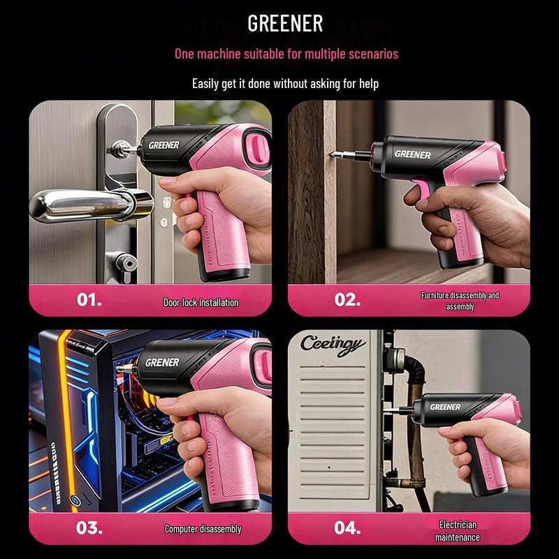 GREENER 3.6V 5NM Cordless Electric Screwdriver Kit CN Plug (adapter Included)