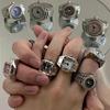 Paar Fingeruhr Ring Vintage Punk Elastisches Legierungsband Herren Damen Schmuck Uhr Römische Ziffern Zifferblatt 28 Stile Mini Quarzuhren