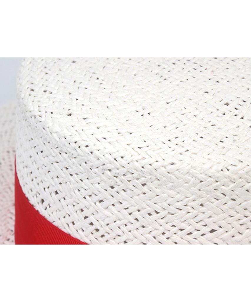White Red Line Panama Hat