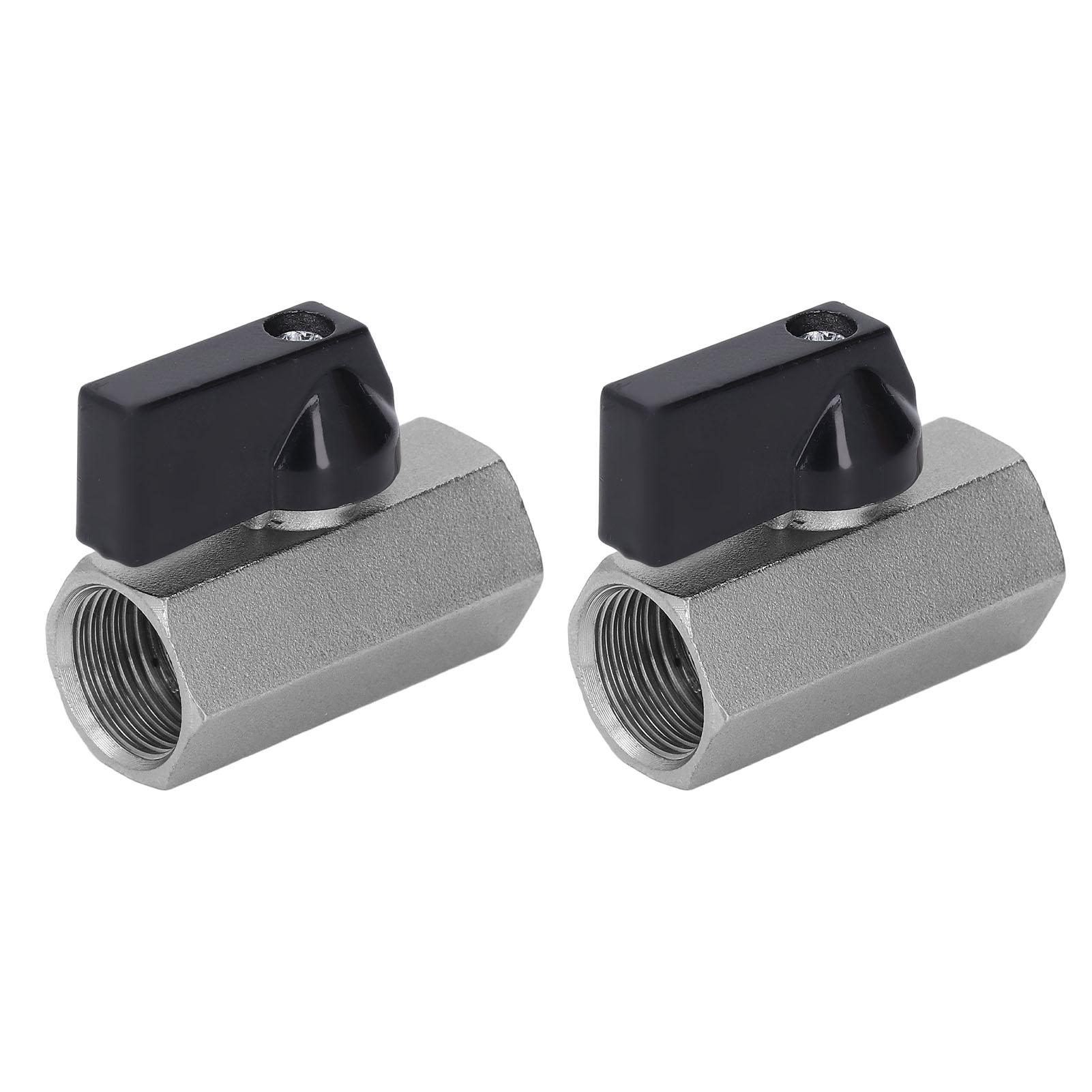 

2 Pcs Brass Ball Valve Electroplated Sandblasted G38 Female to G38 Female Thread Shut Off Valve