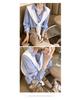 Spring Korean Style Solid Color Long Sleeve Overlap Shirt for Women