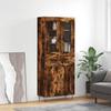 Vidaxl Smoked Oak Display Cabinet 69.5X34X180 Cm Wood-Based Material