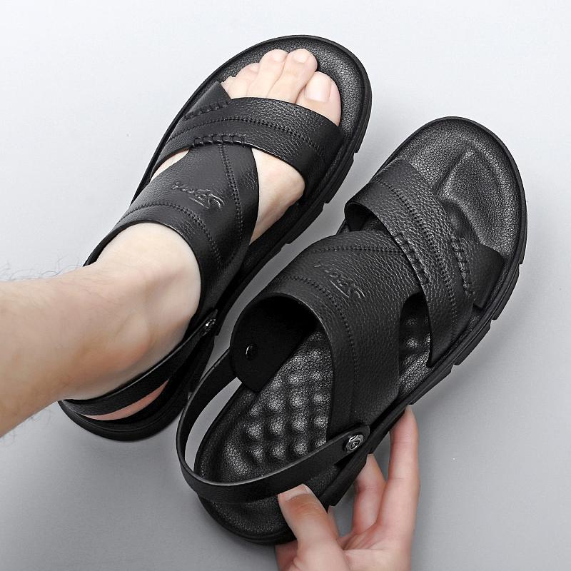 Fashion2024 Новые мужские сандалии из натуральной кожи — фото 5