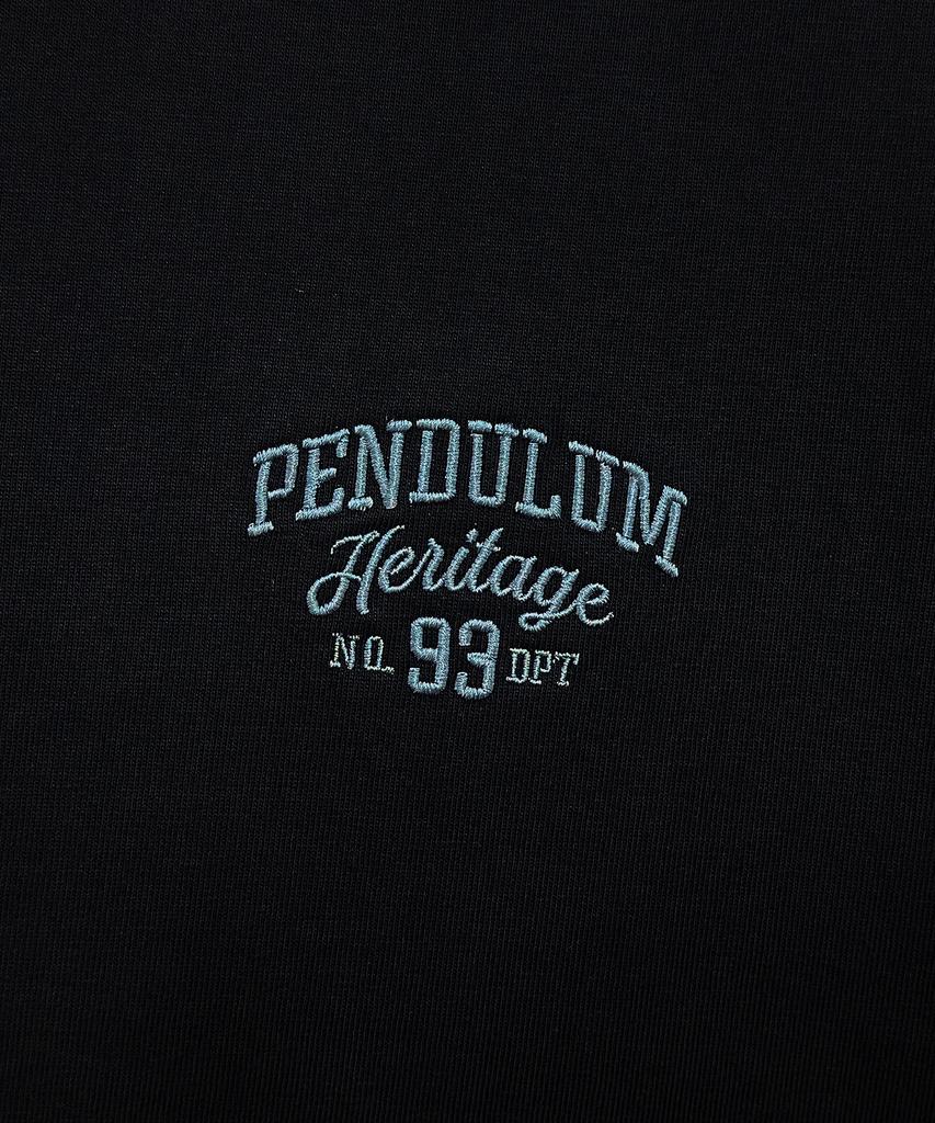 Pendulum Cotton Small Lettering Embroidered Short Sleeve T-Shirt Lq2Tu282_Black