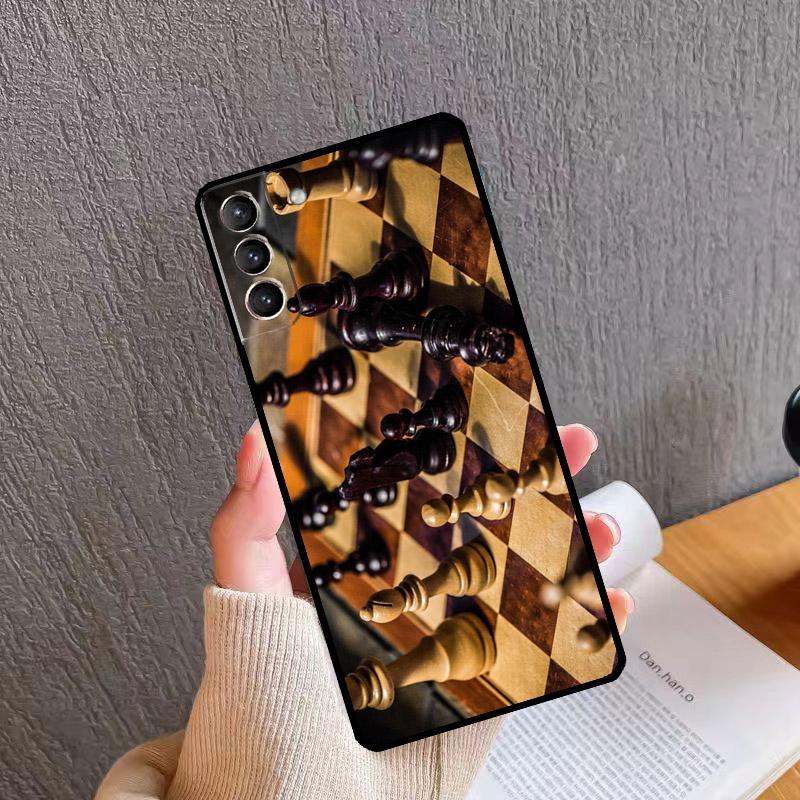 Chess Board Dark Horse Back Case For Samsung Galaxy S23 Ultra S20 S21 FE S9 S10 Plus Note 10 20 S22 Ultra Coque