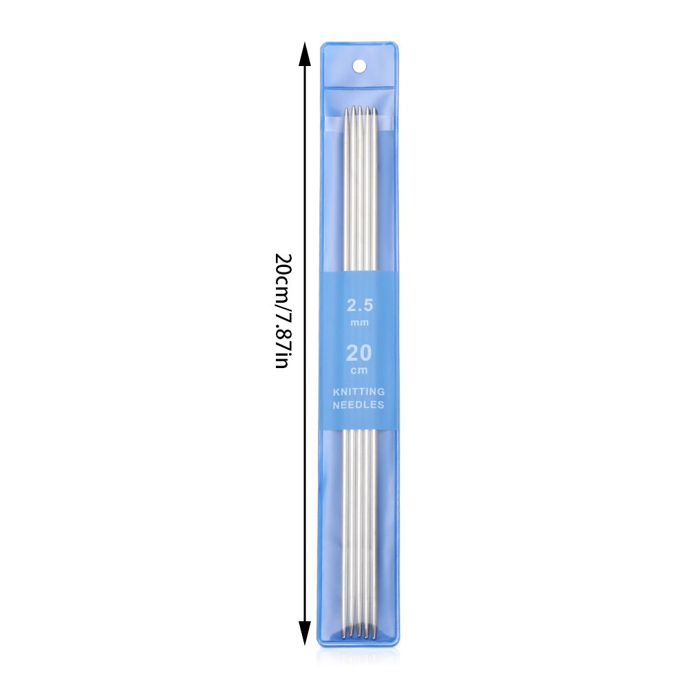 5Pcs Stainless Steel Straight Knitting Needles Crochet Hooks Metal Crochet DIY Sweater Weave Craft Set Knitting Tools Accessory
