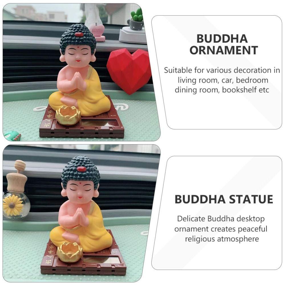 Kreative Solar nickende Buddha Dekor Figur Maskottchen Ornamente Auto Zubehör Solar tanzende Glück und Wohlstand Dekoration Armaturenbrett