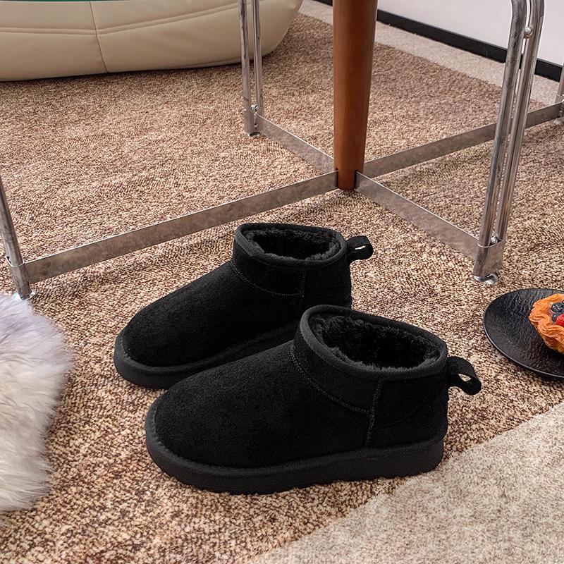 

Women s Large Size Soft Sole Heightening Winter Warm One Foot Stirrup Fur One Anti-slip Snow Boots Plush Lined Ankle Boots Outdoor Sports Cotton Boots 40 чёрный