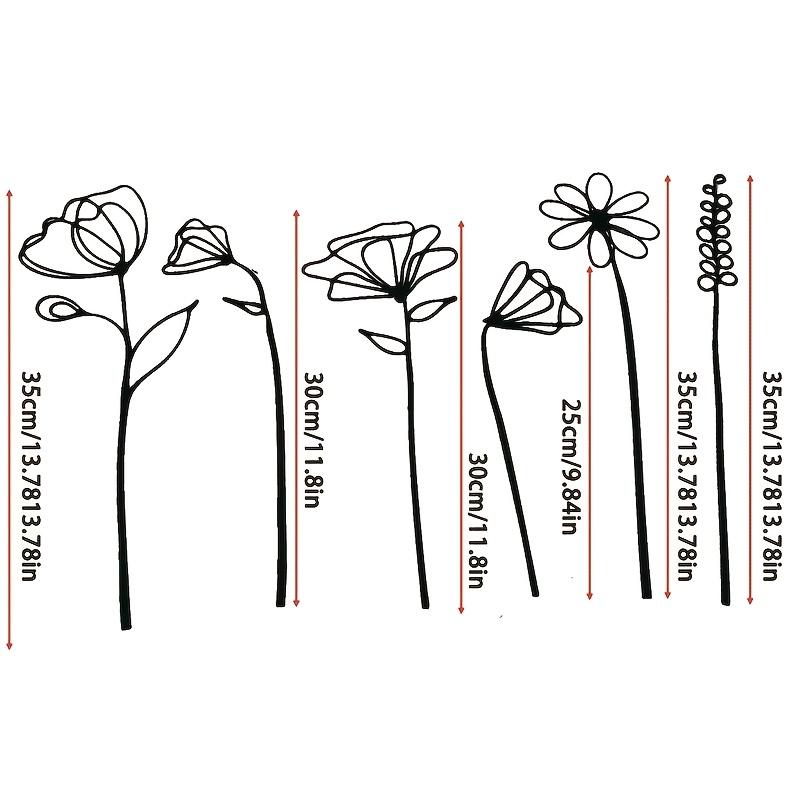6 шт. Черные Металлические Искусственные Цветы | Элегантный Декор для Помещений и Улицы, Подходит для Дома, Офиса, Свадеб и Вечеринок, Железо