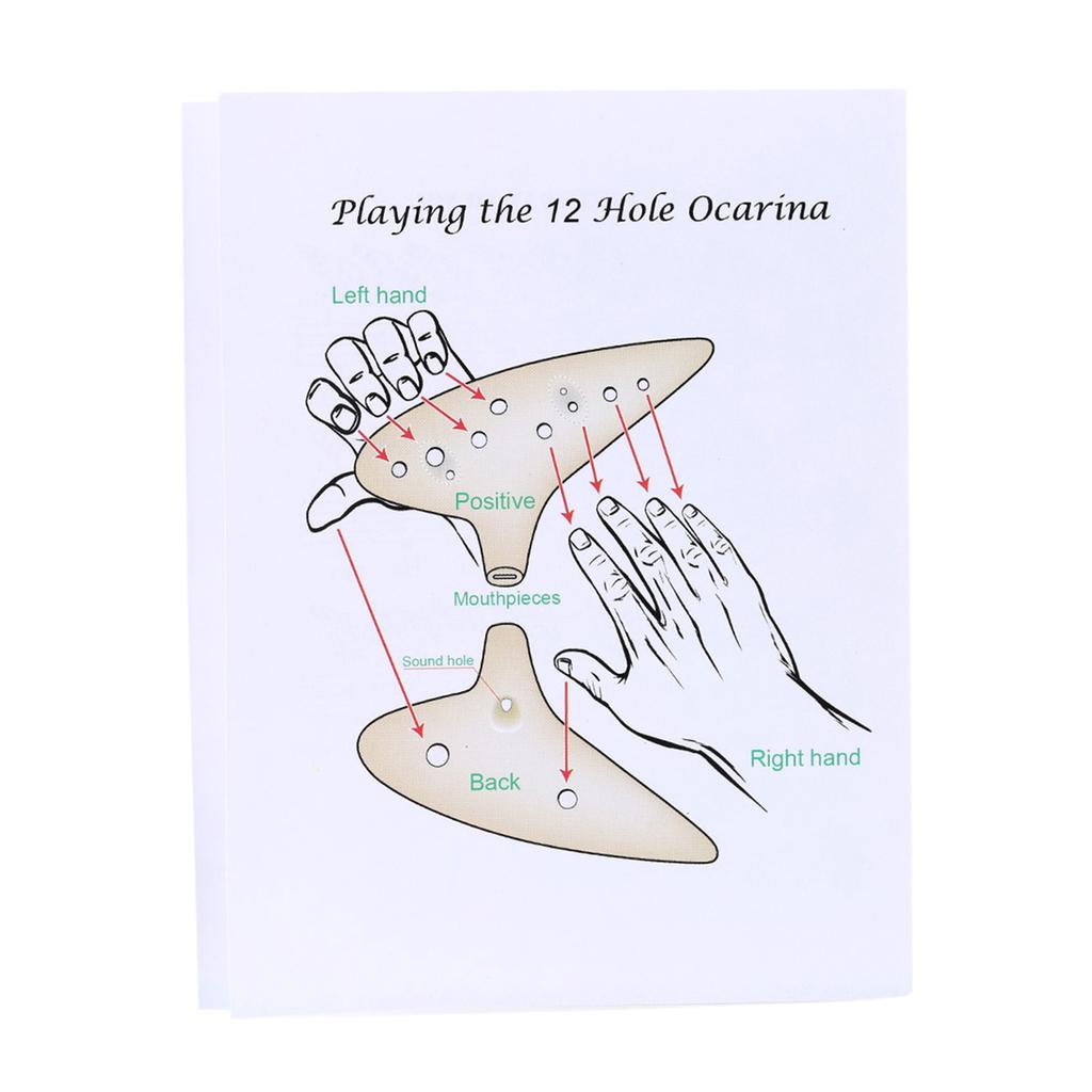 12 hulls plast Ocarina fløyte Alto C musikkinstrument med partitur for musikkelskere og nybegynnere