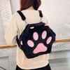 Roztomilý plyšový batoh Cat Paw s nastavitelnými popruhy Měkká chlupatá kabelka se zipem JK Girls Bag Kreslený batoh pro ženy Dívky