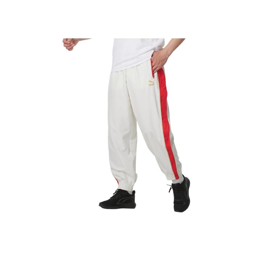 Puma Colorblock Bequeme Atmungsaktive Retro Sportliche Freizeit-Hose Unisex-Hose Weiß 629232-65