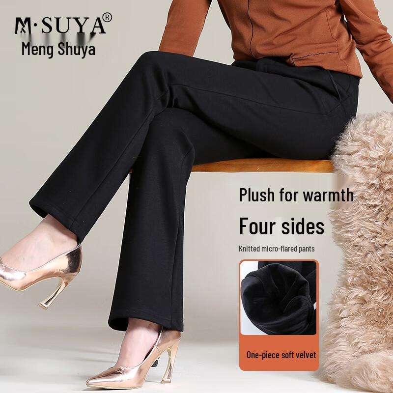 

Mengshuya Women s Winter Fleece-Lined Slimming Bootcut Pants 34