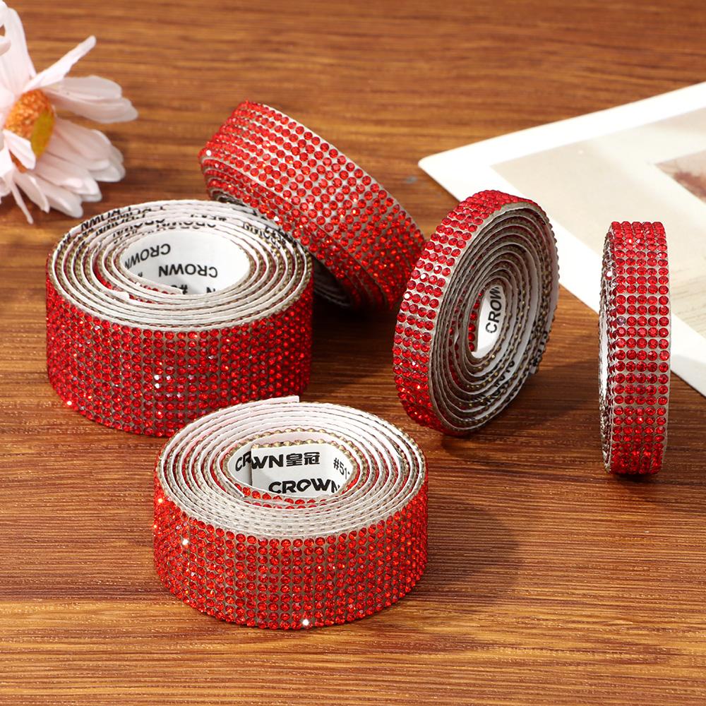1 Yard Self Adhesive AB Crystal Rhinestone Sticker Diamond Ribbon DIY Sticker Colorful Rhinestone Sticker Roll Handmade Crafts